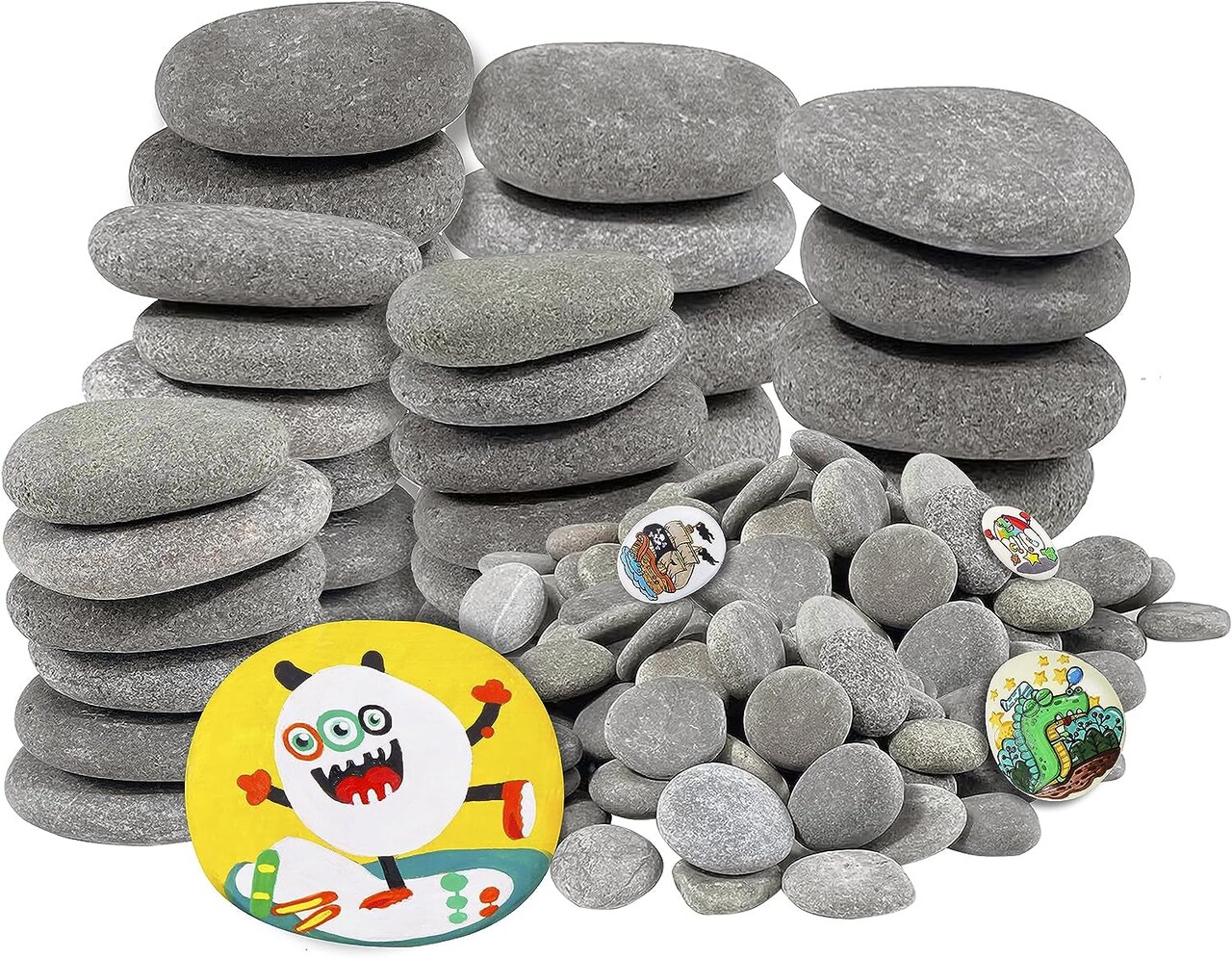 20PCS Large Rocks,Natural River Flat Rocks for Painting, 2-3 Inches  Stones for Arts & Craftingt